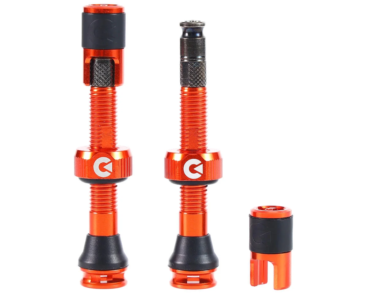 Clik Tubeless Valve Set (Orange) (Pair) (40mm)